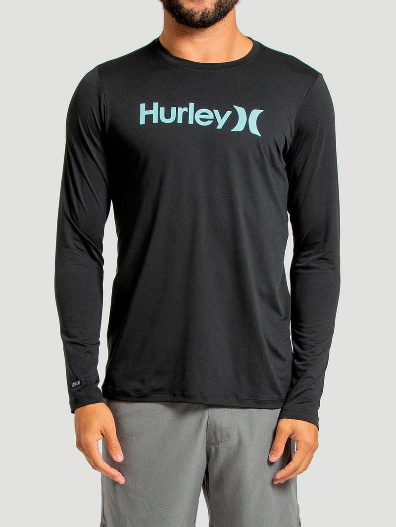 Lycra Manga Longa Hurley One&Only Preta